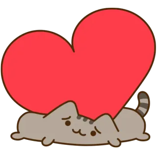❤ Pusheen 猫, ハート, プシーン, かわいい, 愛 telegram sticker