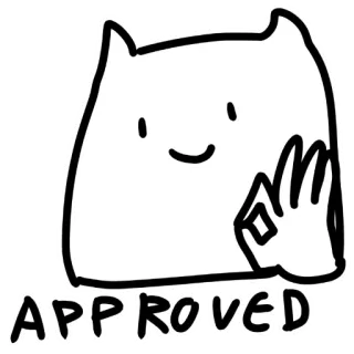 👌 APPROVED approved, ok, yes, confirmation, doodle telegram sticker
