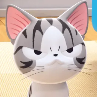 😡 kot, kociak, anime, słodki, zły telegram sticker