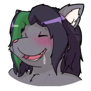 🤤 Furry, Wilk, Antropomorficzny, Kreskówka, Postać, Naklejka telegram sticker
