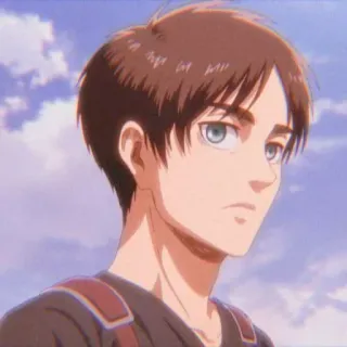 🥰 Eren Yeager Attack on Titan Anime, Manga, Eren Jaeger, L'attacco dei giganti, AOT, Shonen telegram sticker