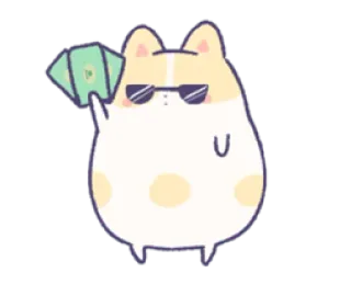 😎 猫, 钱, 酷, 太阳镜, 财富, 卡通 whatsapp sticker