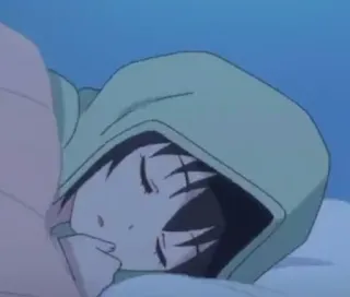 🍑 アニメ, 睡眠, 女の子, パーカー telegram sticker