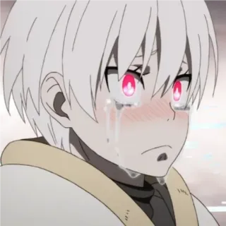 🙂 anime, huilen, verdrietig, personage, jongen, tranen whatsapp sticker