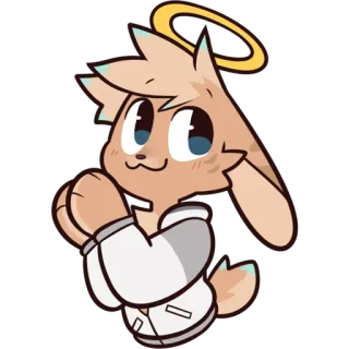 😇 malaikat, kelinci, binatang, imut, kartun, kawaii, halo telegram sticker