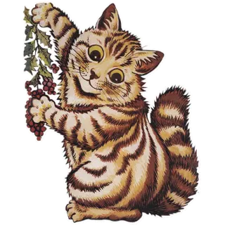 😸 cat, animal, kitten, cute, vintage, illustration, pet telegram sticker