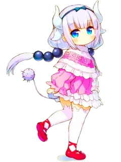 ☺️ Kanna Kamui Miss Kobayashi's Dragon Maid Anime, Dragão, Fofo, Kawaii, Kanna, Kanna Kamui whatsapp sticker