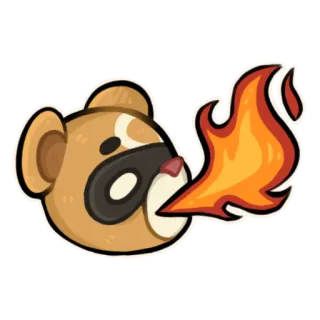 🌶 binatang, beruang, api, imut, kartun, stiker, maskot telegram sticker
