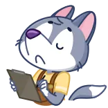 📝 serigala, binatang, kartun, menulis, gambar, belajar telegram sticker