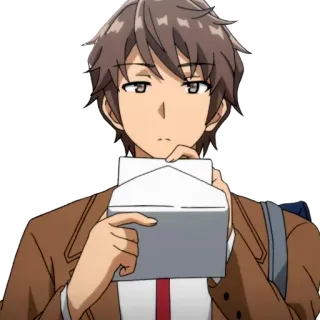 🤨 Sakuta Azusagawa Rascal Does Not Dream of Bunny Girl Senpai Anime, Personaggio, Sakuta Azusagawa, Rascal Does Not Dream of Bunny Girl Senpai telegram sticker