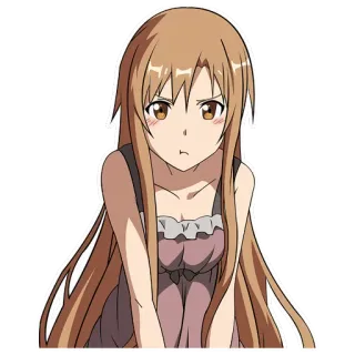 😕 Asuna Yuuki Sword Art Online Anime, Personaggio, Ragazza, Capelli Lunghi, Sword Art Online, Asuna, Kawaii telegram sticker