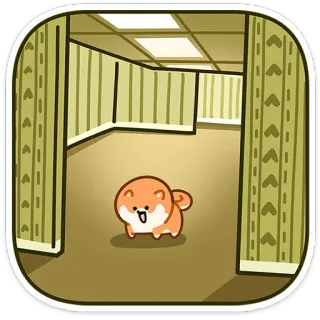 😨 개, 시바견, 동물, 귀여운, backrooms, 복도 telegram sticker