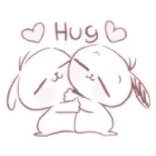 💗 Hug abrazo, amor, lindo, animales, dibujos animados, corazón, cariño telegram sticker