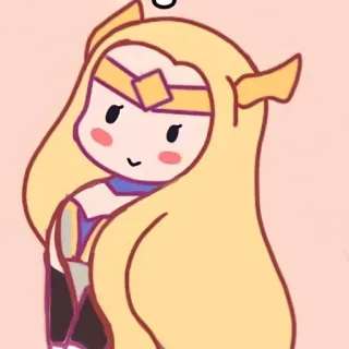 🦄 cartoon, sticker, cute, blonde, female character telegram sticker