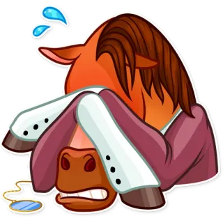 🙈 cheval, contrarié, pleurs, dessin animé, animal, détressé telegram sticker