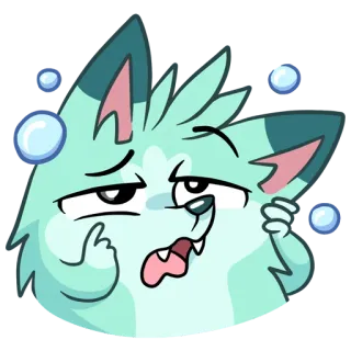 💎 Cartoon, Animal, Renard, Doigt d'honneur, Offensant, Geste, Illustration telegram sticker