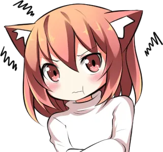 ☹ Anime, Garota gato, Mangá, Fofo, Furry, Bravo telegram sticker