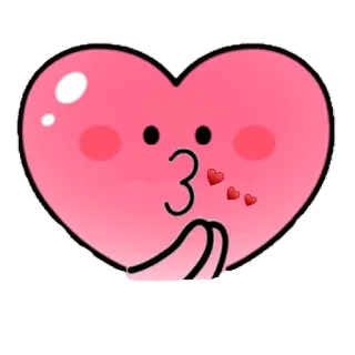 😘 corazón, beso, amor, dibujos animados, lindo telegram sticker