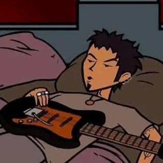 🌟 cartoon, guitar, music, character telegram sticker