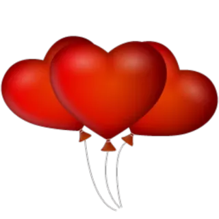 ❤ coração, balões, vermelho, amor, romance, celebração, festa telegram sticker