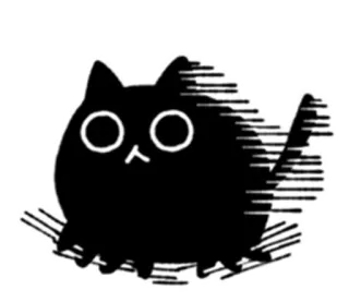 😴 kat, zwarte kat, rennen, snelheid, cartoon telegram sticker