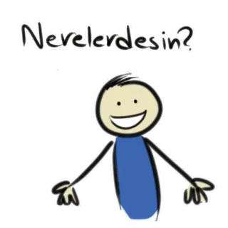 😃 Nerelerdesin? bonhomme allumette, salutation, question, décontracté, où es-tu telegram sticker