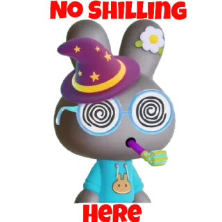 😒 NO SHILLING HERE ウサギ, 魔法使い, シリング, 魔法, 漫画 telegram sticker