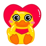 ❤️ утка, мультфильм, милый, животное, каваий, сердце, игрушка telegram sticker