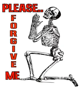 👏 PLEASE FORGIVE ME squelette, prière, excuses, pardon, os telegram sticker