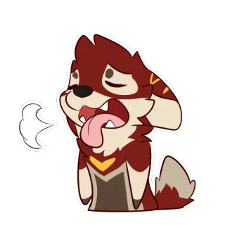 💨 Dibujo animado, Animal, Agotado, Cansado, Lobo, Dormilón telegram sticker