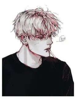 ✔️ Anime, Chico, Boceto, Emo, Arte telegram sticker