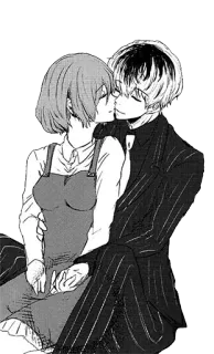 ❤ anime, koppel, romantiek, liefde, manga, zoenen, knuffel whatsapp sticker