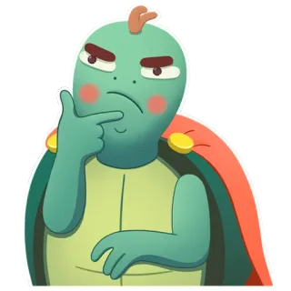 🤔 Schildkröte, Cartoon, Denken, Emoji, Tier, Süß whatsapp sticker