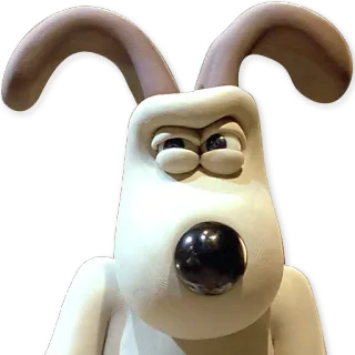 😡 Gromit Wallace and Gromit dog, cartoon, animation, claymation, Wallace and Gromit telegram sticker