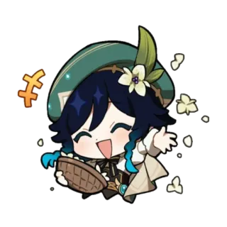 🍃 Venti Genshin Impact Anime, Spiel, Niedlich, Chibi, Barde telegram sticker