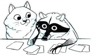 😐 kucing, rakun, dokumen, hewan, kartun telegram sticker