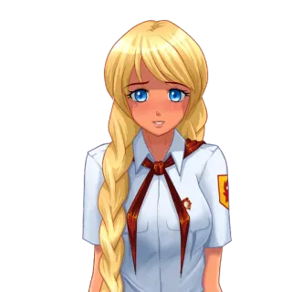 😊 Anime, Garota, Pioneiro, Soviético, Uniforme telegram sticker