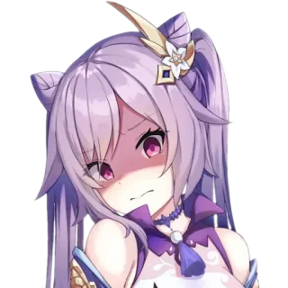 ⚡️ Keqing Genshin Impact Anime, Mädchen, Lila, Süß, Keqing, Genshin Impact whatsapp sticker