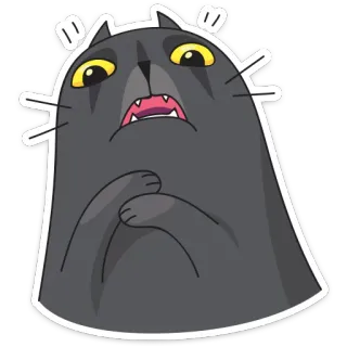 😱 gato, lindo, pegatina, dibujo animado, animal, divertido, felino telegram sticker