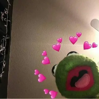 💕 Kermit Кермит, лягушка, сердечки, любовь, милый telegram sticker