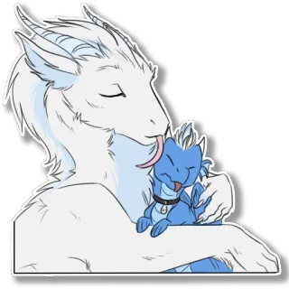 💙 dragão, fofo, fantasia, animal, adesivo, desenho animado, pai/mãe, bebê telegram sticker
