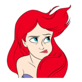 😒 Ariel The Little Mermaid disney, sirène, dessin animé, princesse telegram sticker