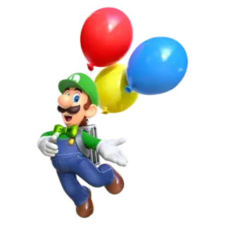 💟 Luigi luigi, mario, balloons, nintendo, video game telegram sticker