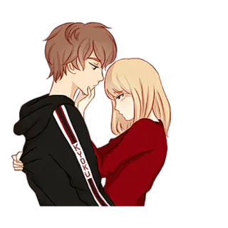 🤗 couple, anime, cute, love, relationship, cartoon telegram sticker