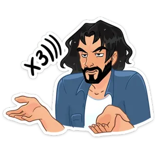 🤷‍♂️ x3))) man, shrugging, gesture, expression, question, cartoon telegram sticker