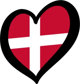 🇩🇰 dania, duński, flaga, serce, kraj telegram sticker