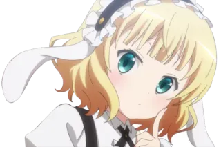 😕 Аниме, Девушка, Милый, Мультфильм, Блондинка, Уши telegram sticker
