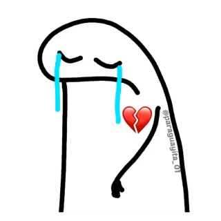 😀 triste, cuore spezzato, piangere, emotivo, cartone animato telegram sticker