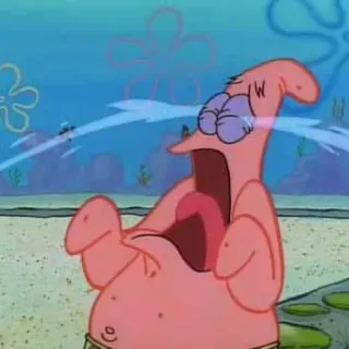 🍨 Patrick Star SpongeBob SquarePants Cartone animato, Pianto, Triste, Patrick, Stella telegram sticker