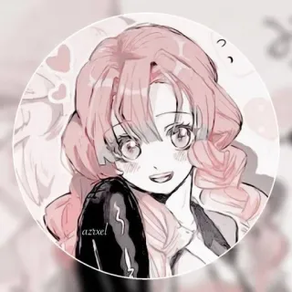 ❤️ Mitsuri Kanroji Demon Slayer azrixel Anime, Manga, Demon Slayer, Mitsuri Kanroji, Rambut pink, Imut, Ilustrasi telegram sticker